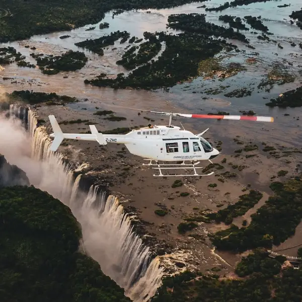 Helicopter over Victoria Falls